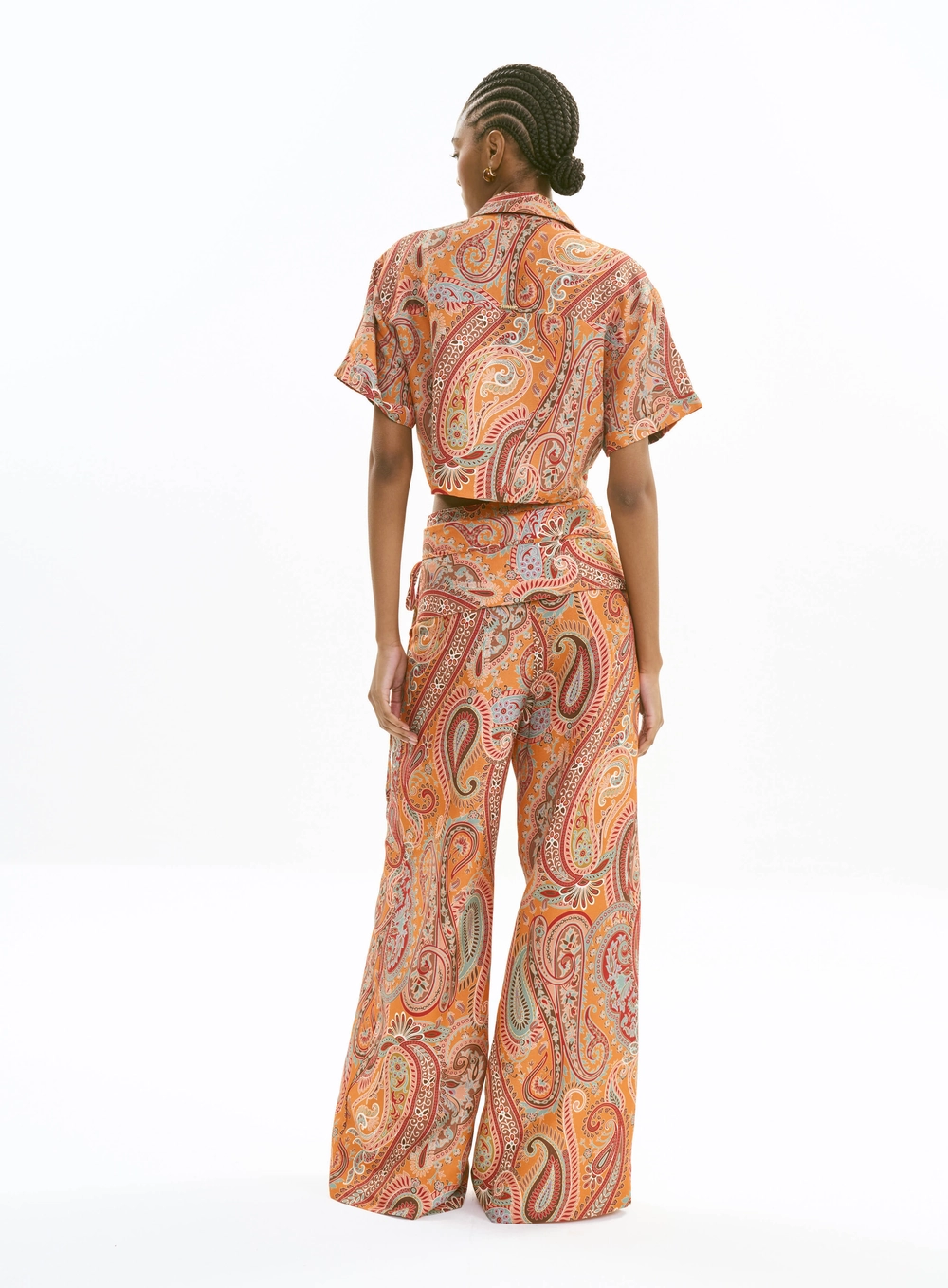 Calça Wide Alfaiataria Estampada - Emma Estampados