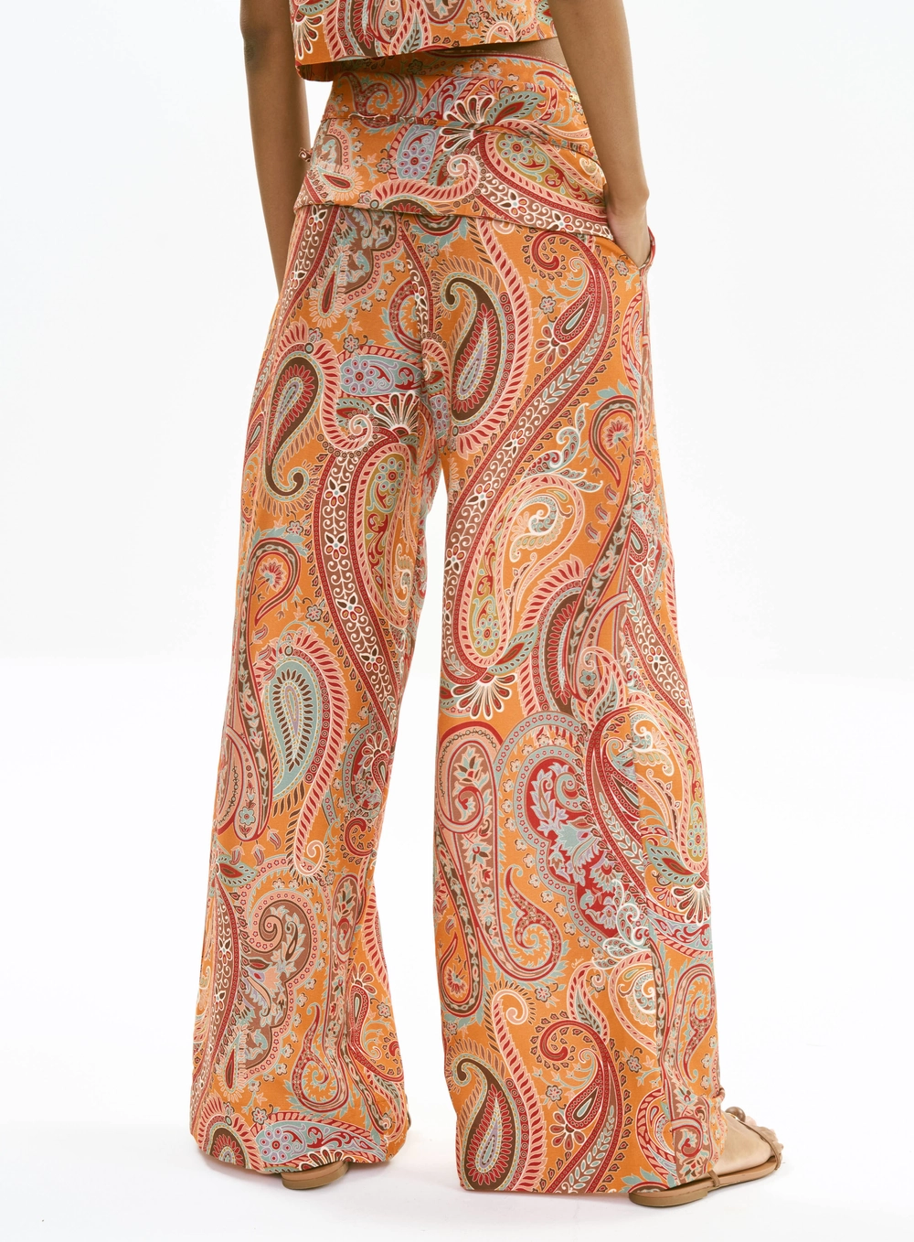 Calça Wide Alfaiataria Estampada - Emma Estampados