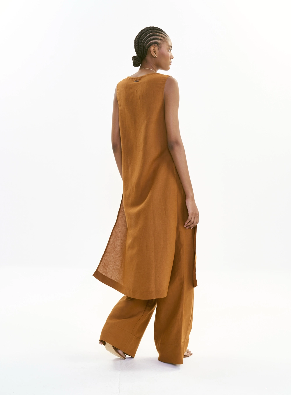 Calça Feminina Com Cordão - Jade Wide Marrom