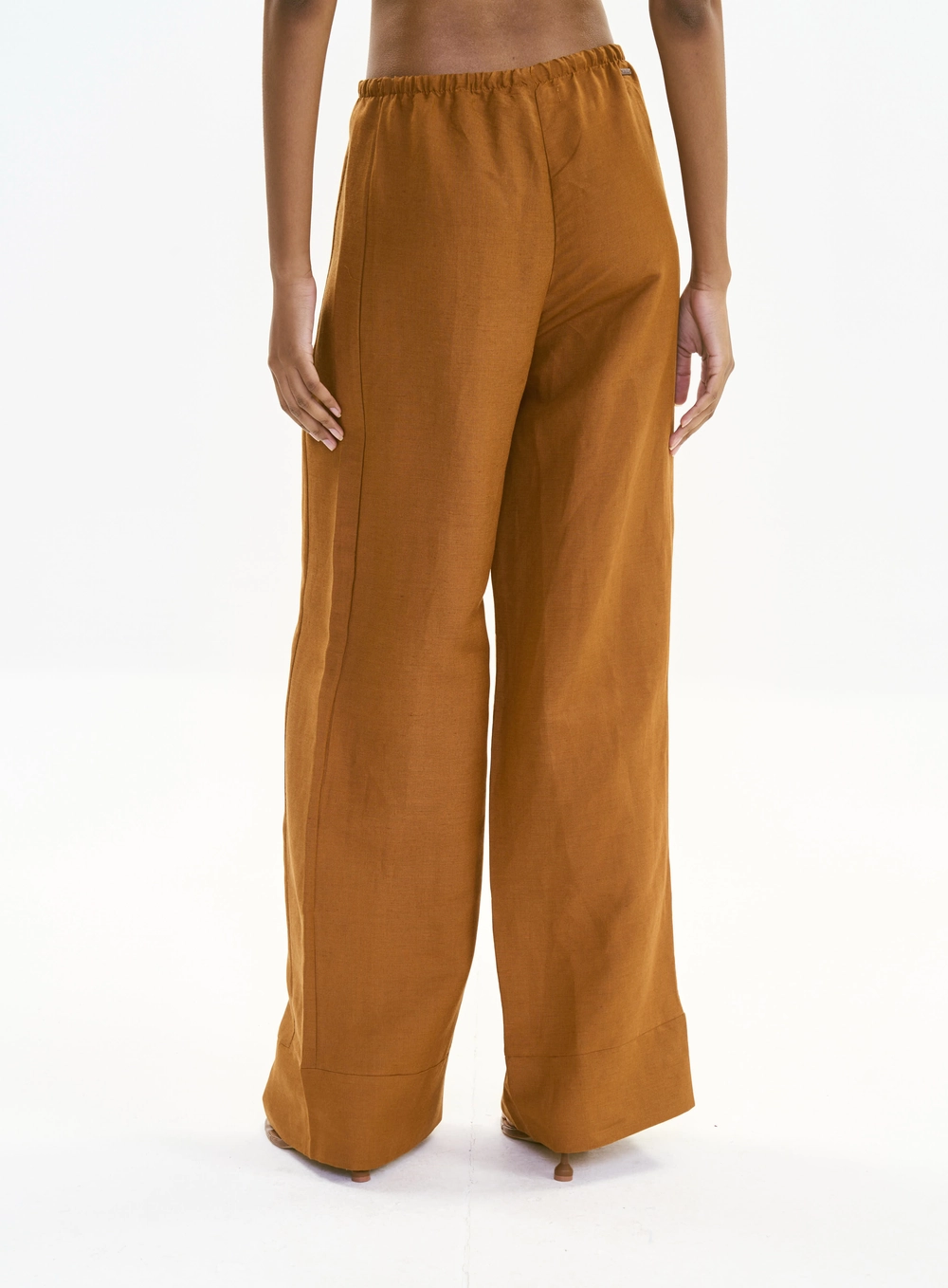 Calça Feminina Com Cordão - Jade Wide Marrom