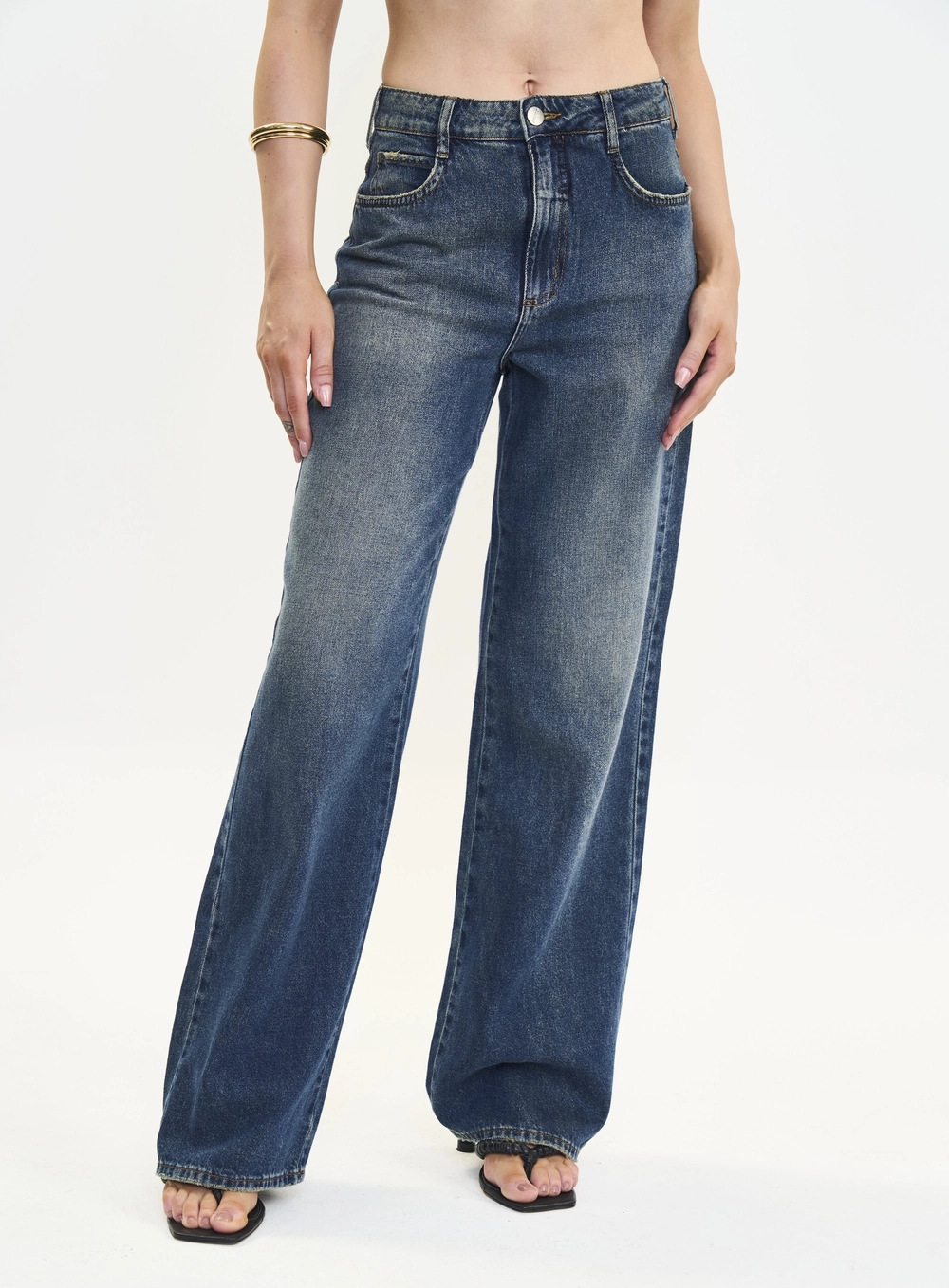Calça Jeans Wide Leg Cintura Alta - Juliette Índigo