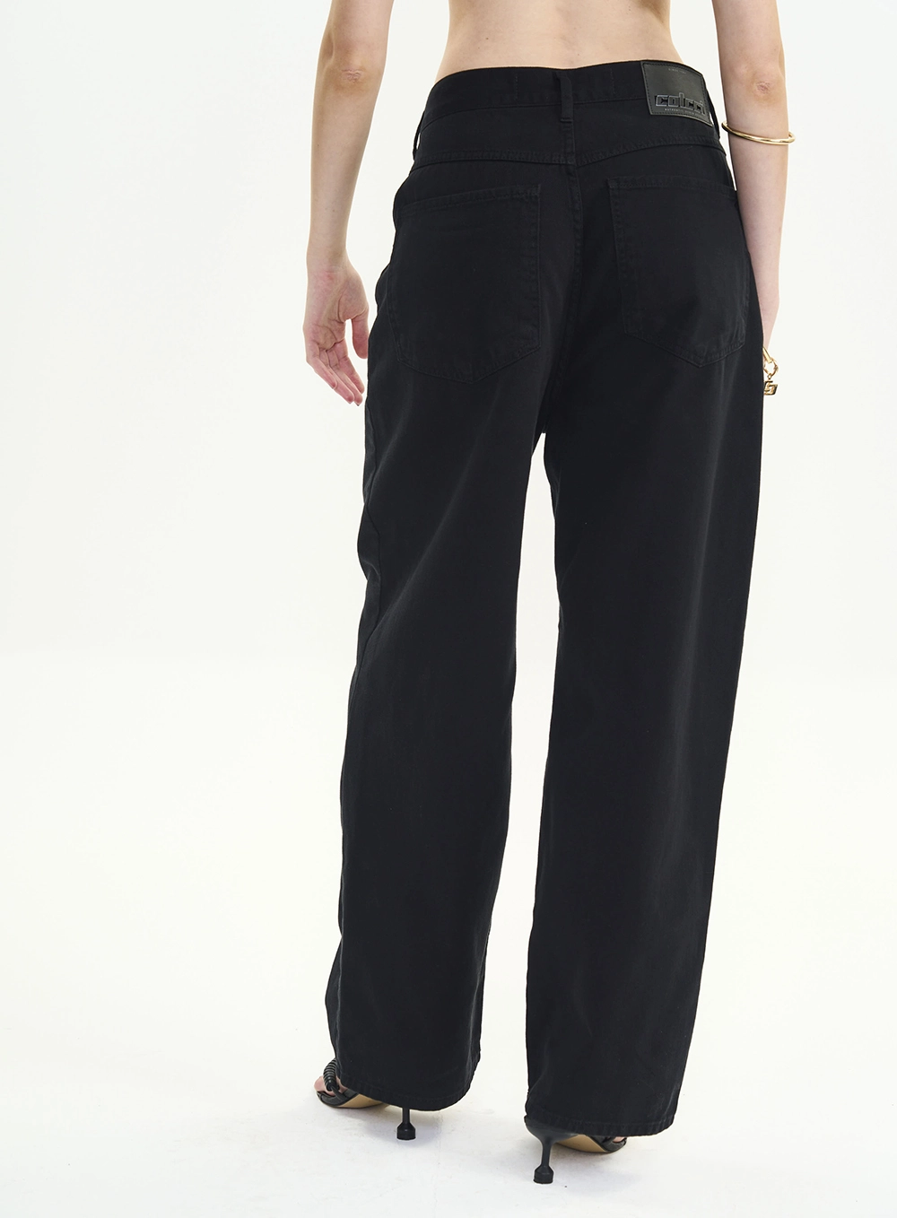 Calça Sarja Wide Leg G Cintura Média - Livia Preto