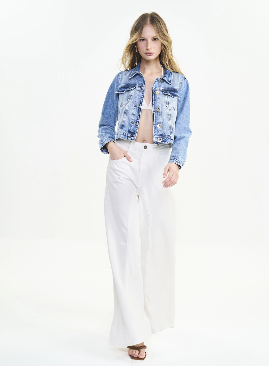 Calça Sarja Feminina Baggy Cintura Baixa Bruna Low