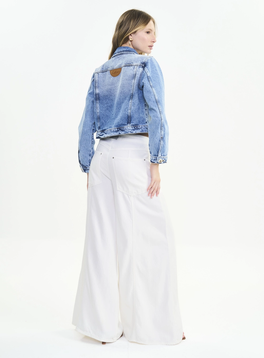 Calça Sarja Feminina Baggy Cintura Baixa Bruna Low Off Shell
