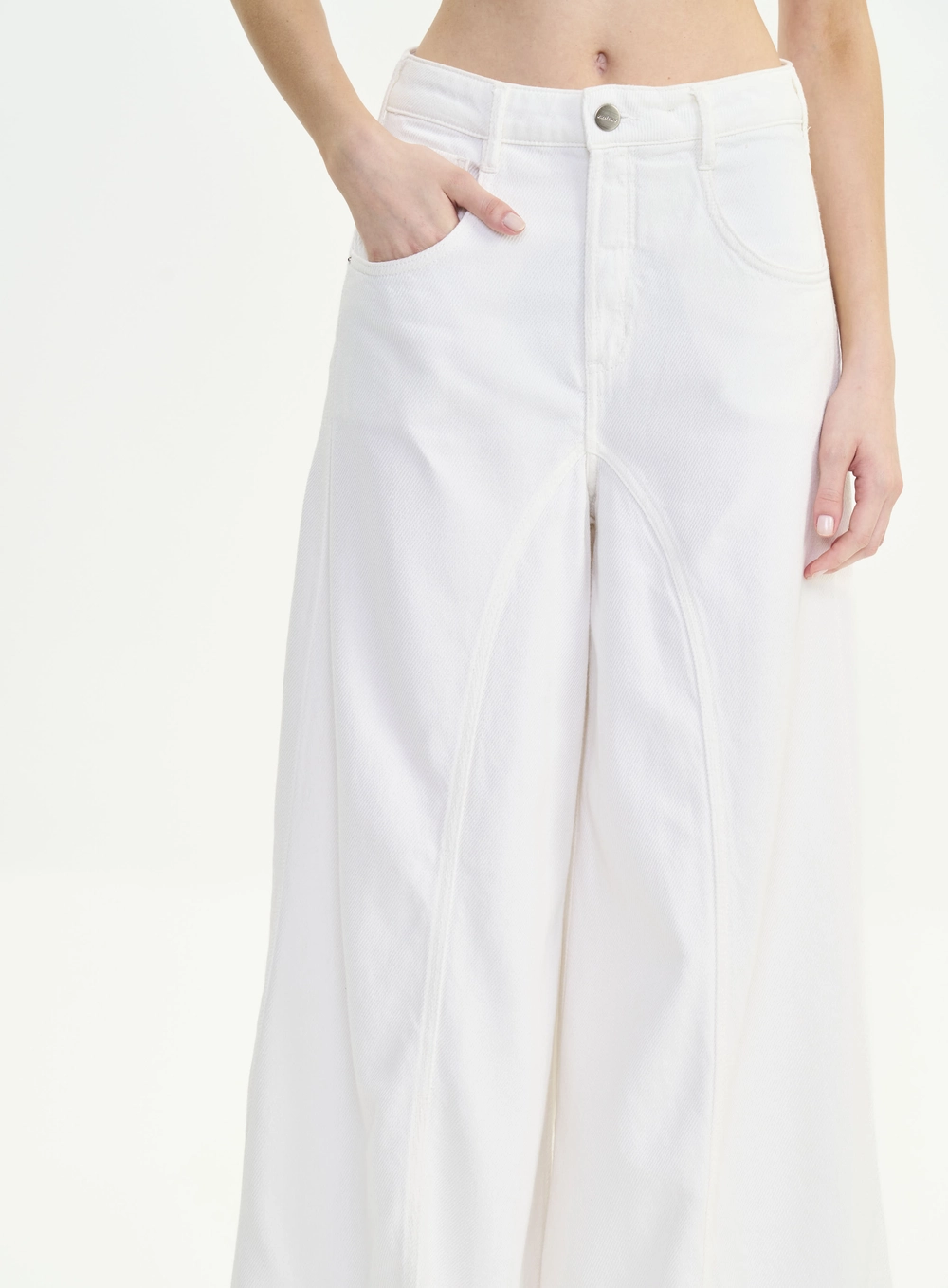 Calça Sarja Feminina Baggy Cintura Baixa Bruna Low Off Shell