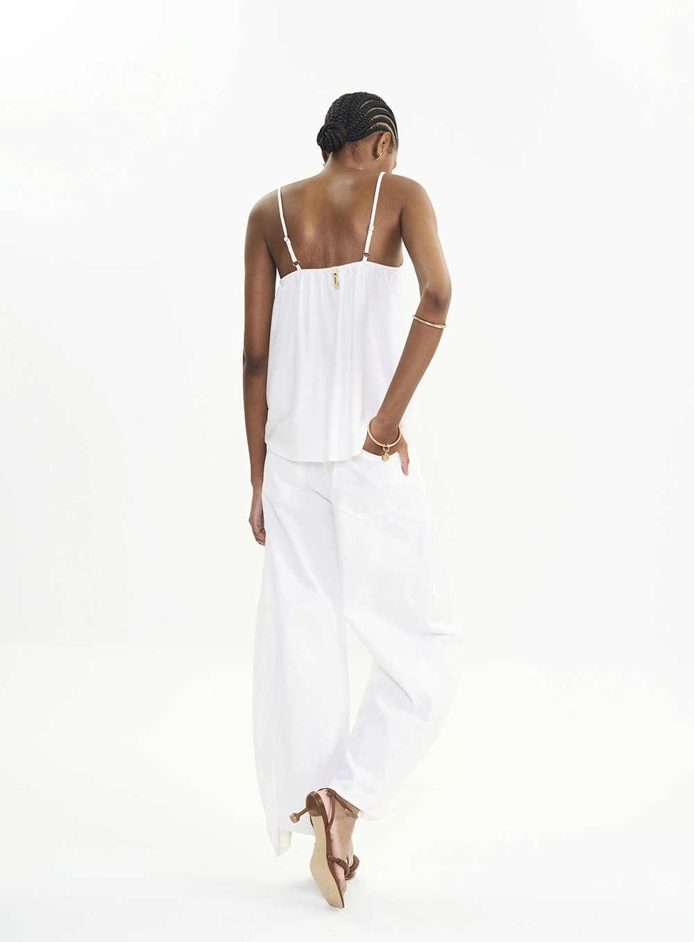 Calça Sarja Feminina Barril Ampla Off Shell