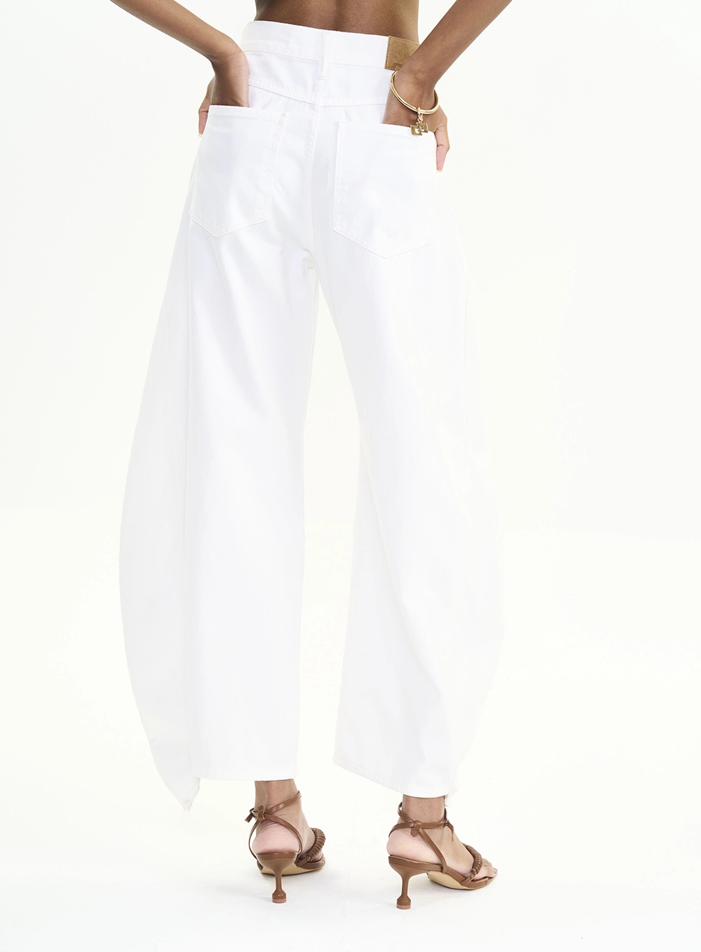 Calça Sarja Feminina Barril Ampla Off Shell