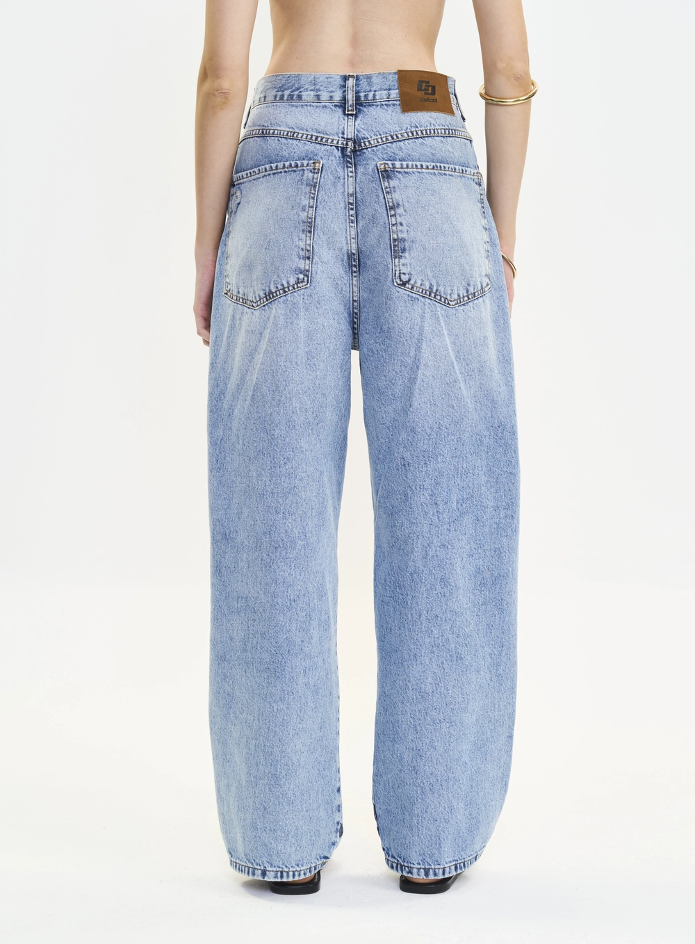 Calça Jeans Feminina Ampla Estampada - Livia Índigo