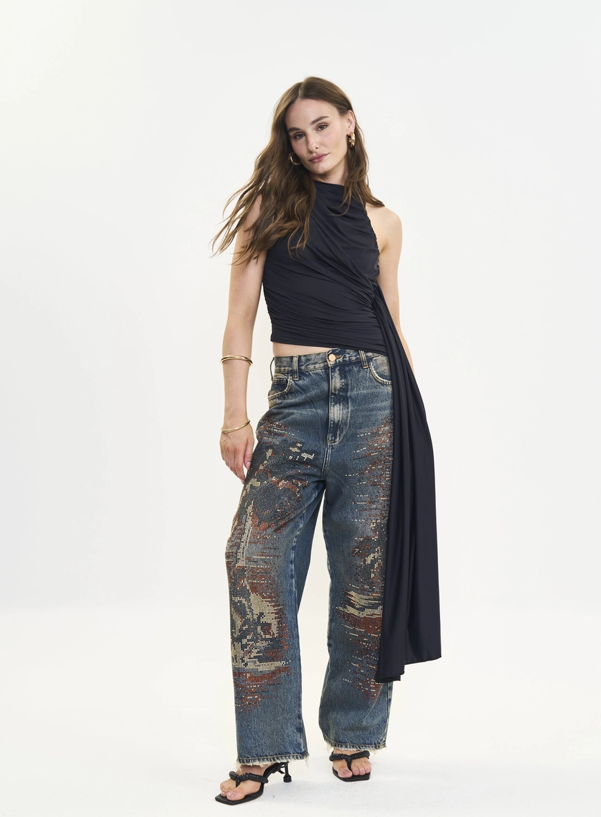 Calça Jeans Feminina Loose Cintura Média - Lívia