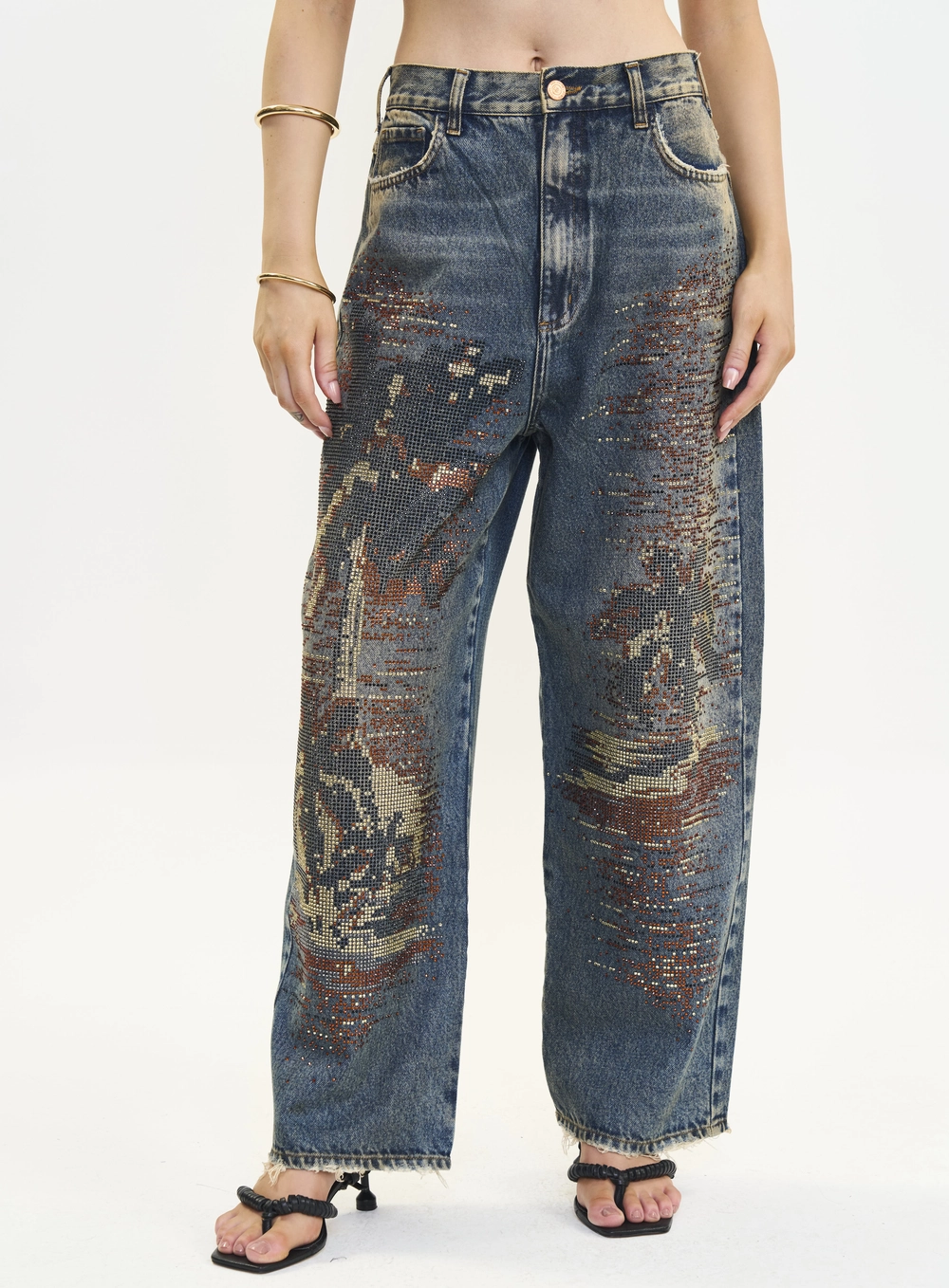 Calça Jeans Feminina Loose Cintura Média - Lívia Índigo