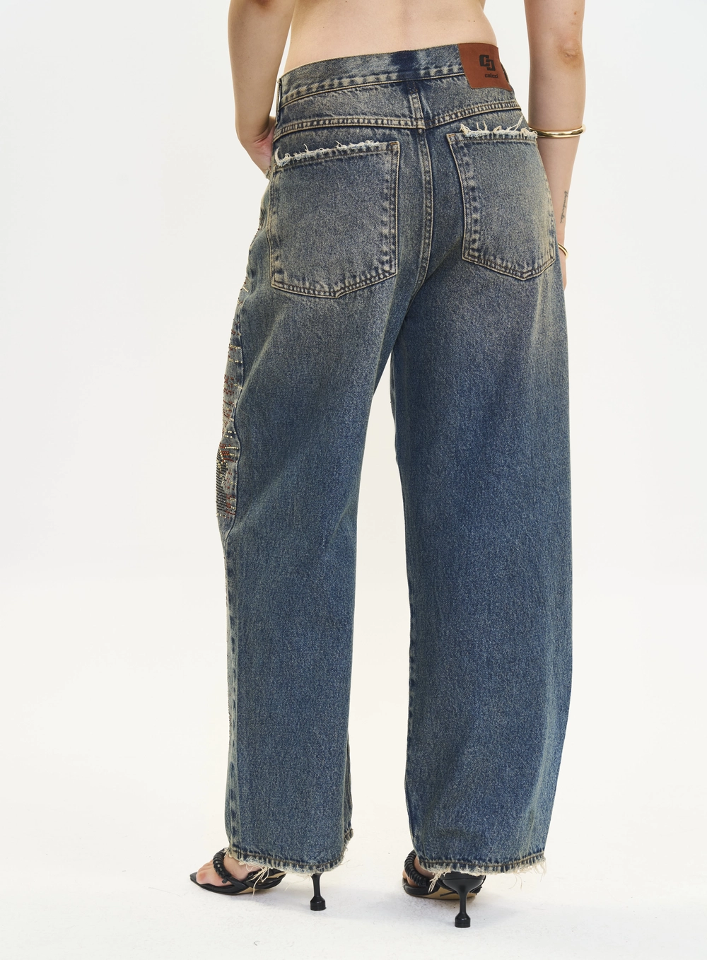 Calça Jeans Feminina Loose Cintura Média - Lívia Índigo