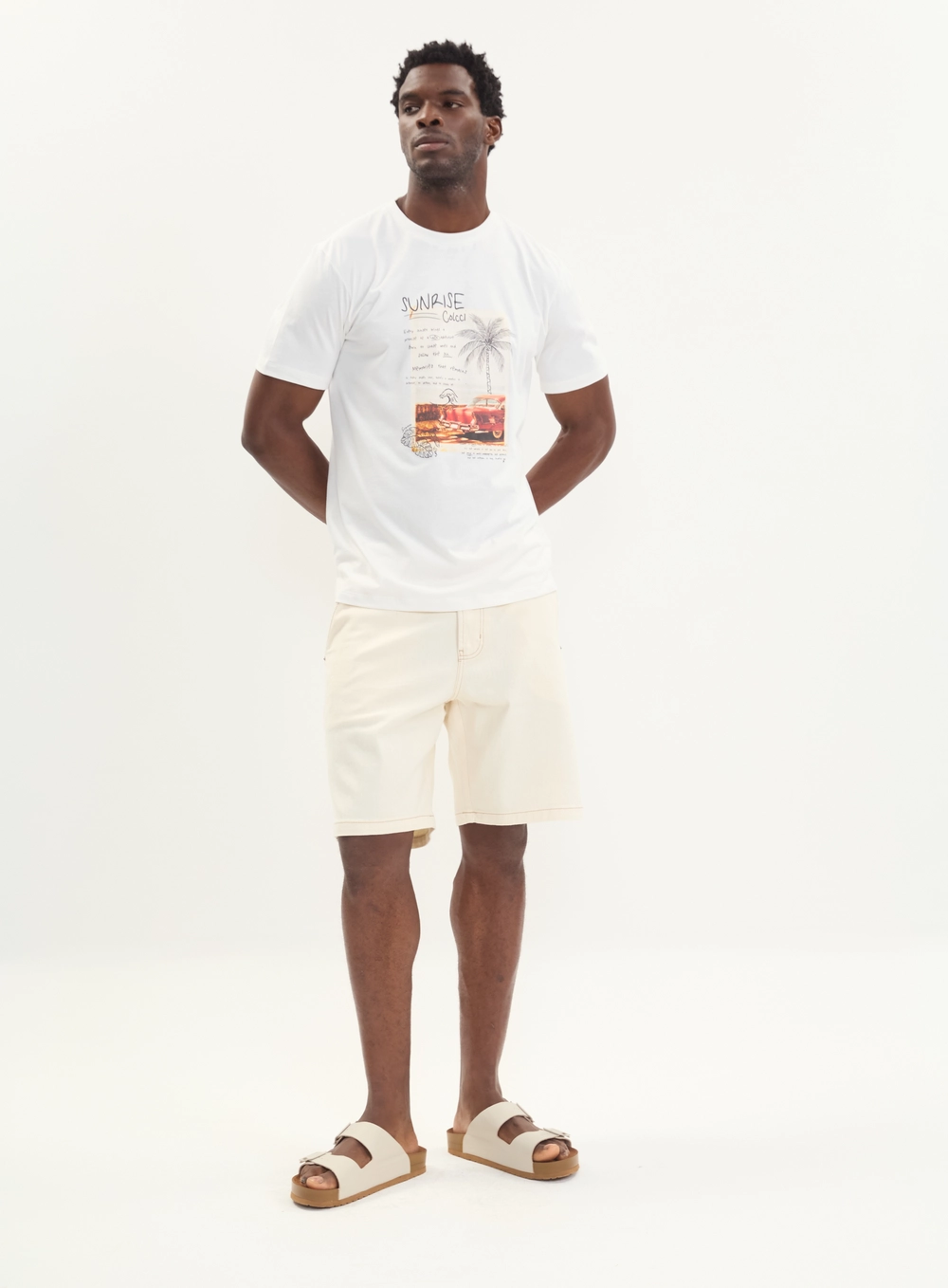 Bermuda Sarja Masculina Reta Clássica - New Davi Off Shell