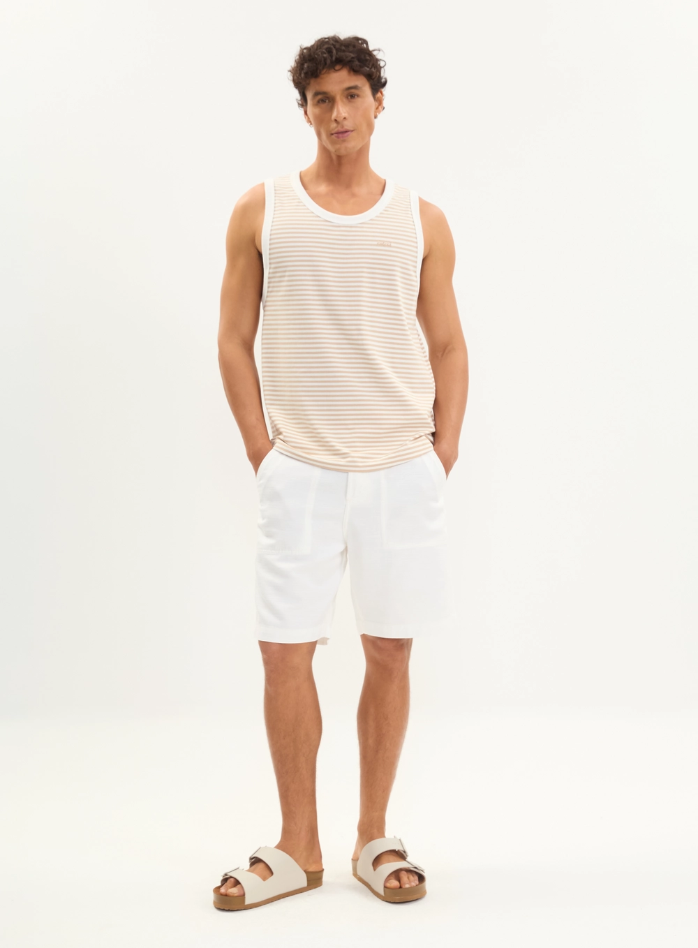 Bermuda Sarja Reta Masculina Liocel Off Shell