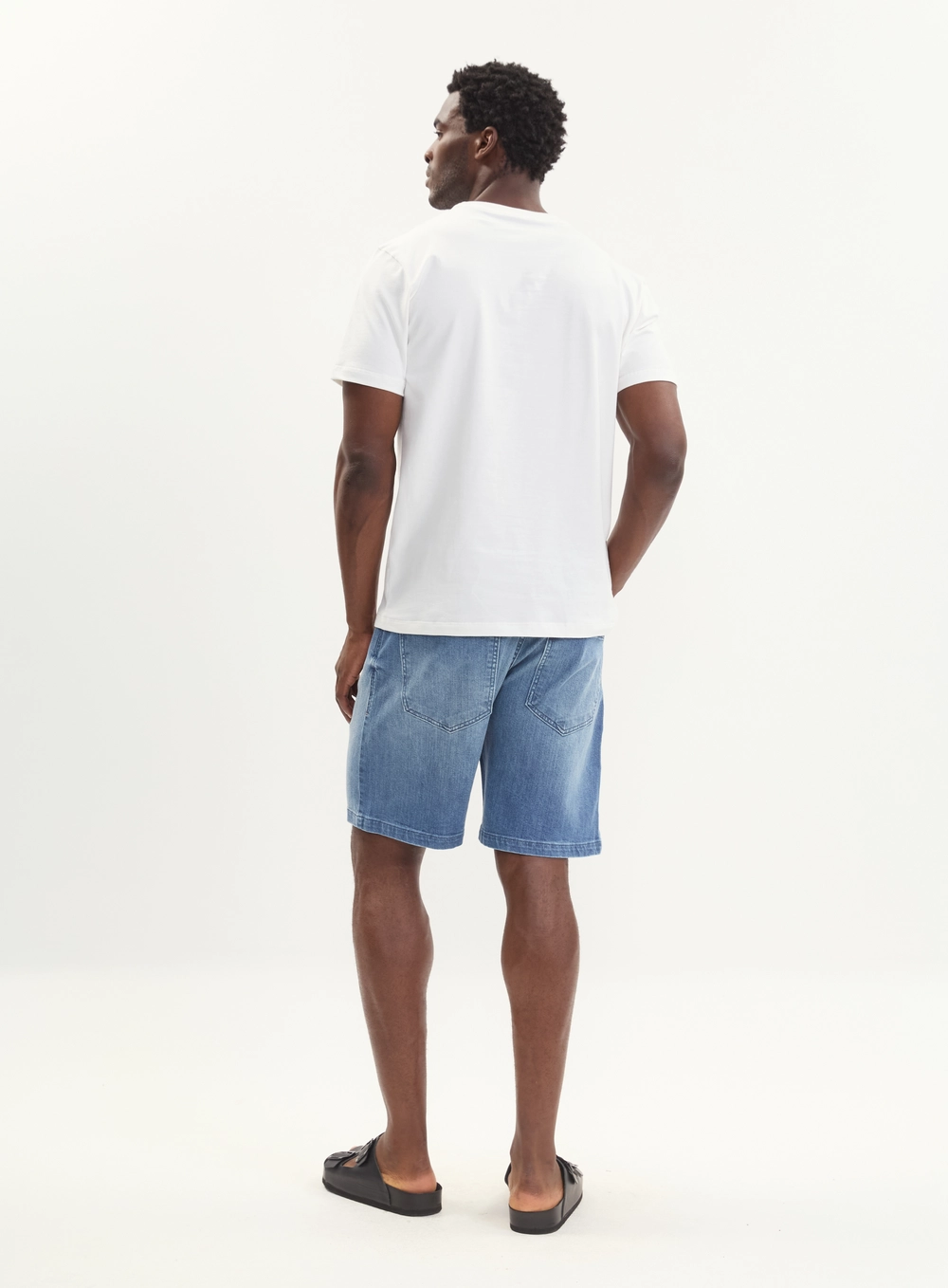 Bermuda Jeans Reta New Davi Casual Denim Índigo