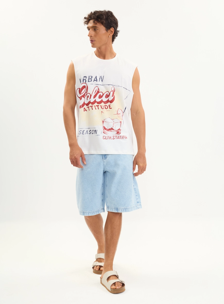 Bermuda Jeans Baggy Lavagem Clara