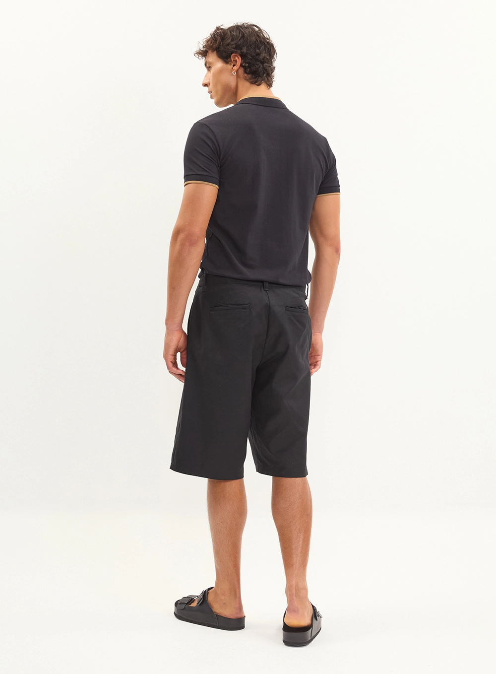 Polo Masculina Piquet Jacquard - Brasil Preto