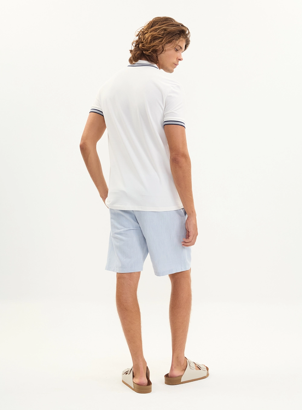 Polo Piquet Jaquard Masculina - Brasil Off Shell
