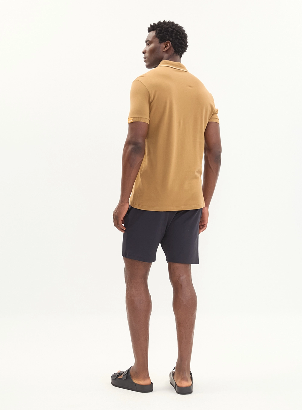 Polo Masculina Piquet Etiqueta Manga - Brasil Marrom