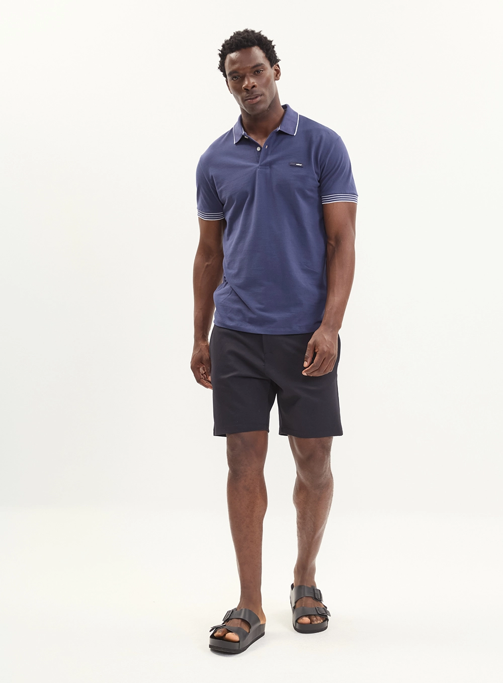 Polo Masculina Piquet Contrastantes - Brasil Azul