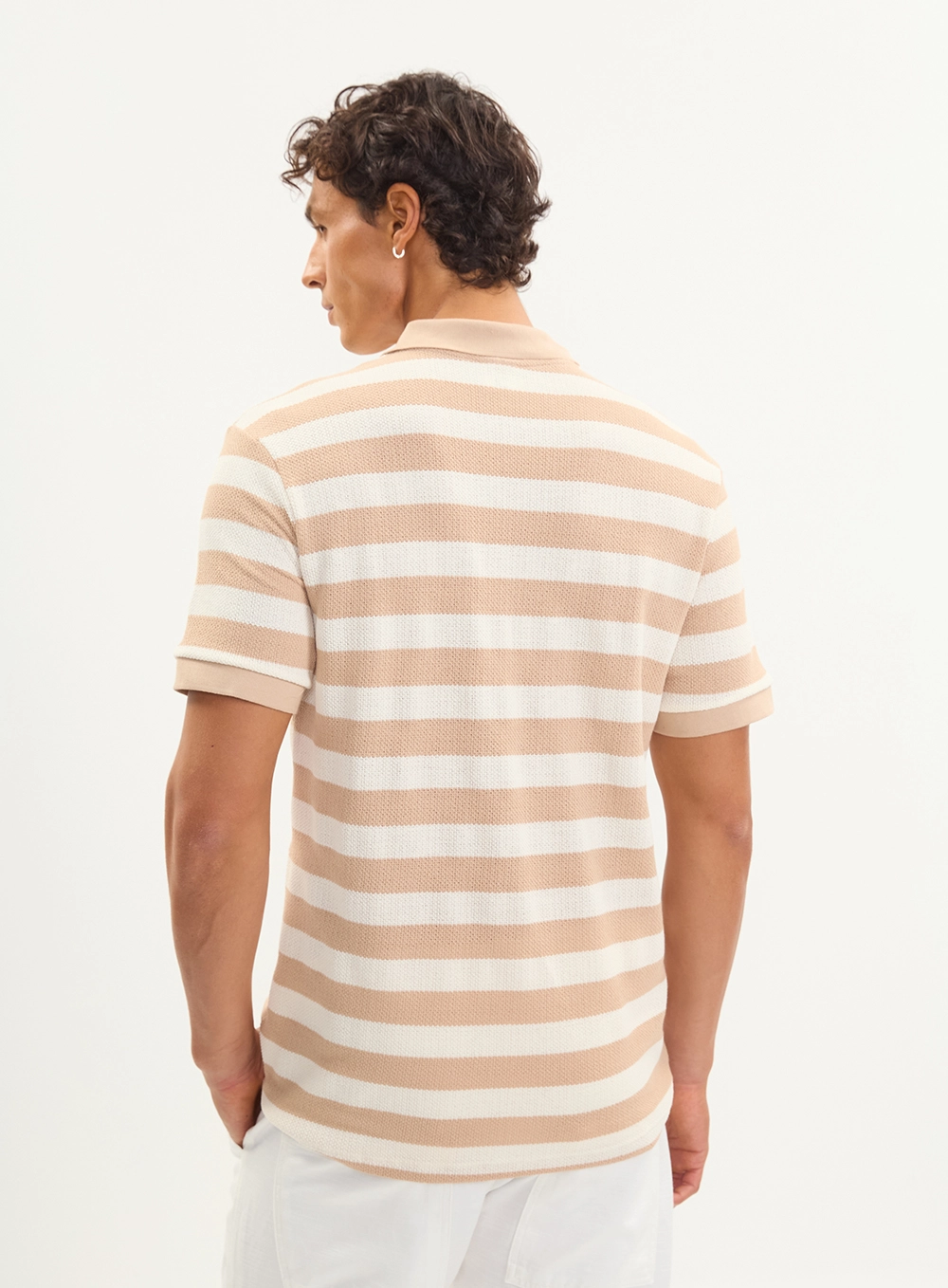 Polo Tricô Regular Listrada Masculina Estampados