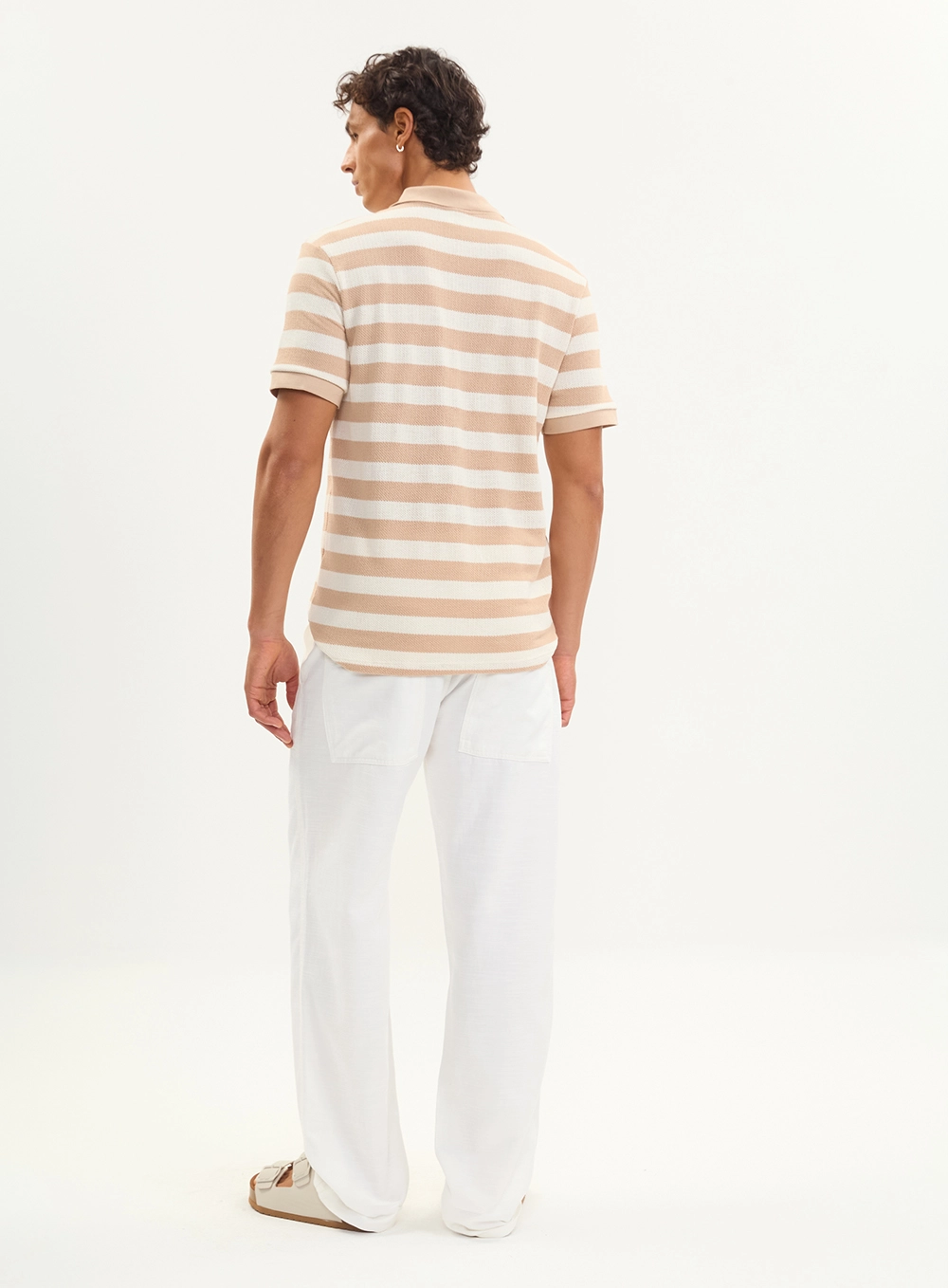 Polo Tricô Regular Listrada Masculina Estampados
