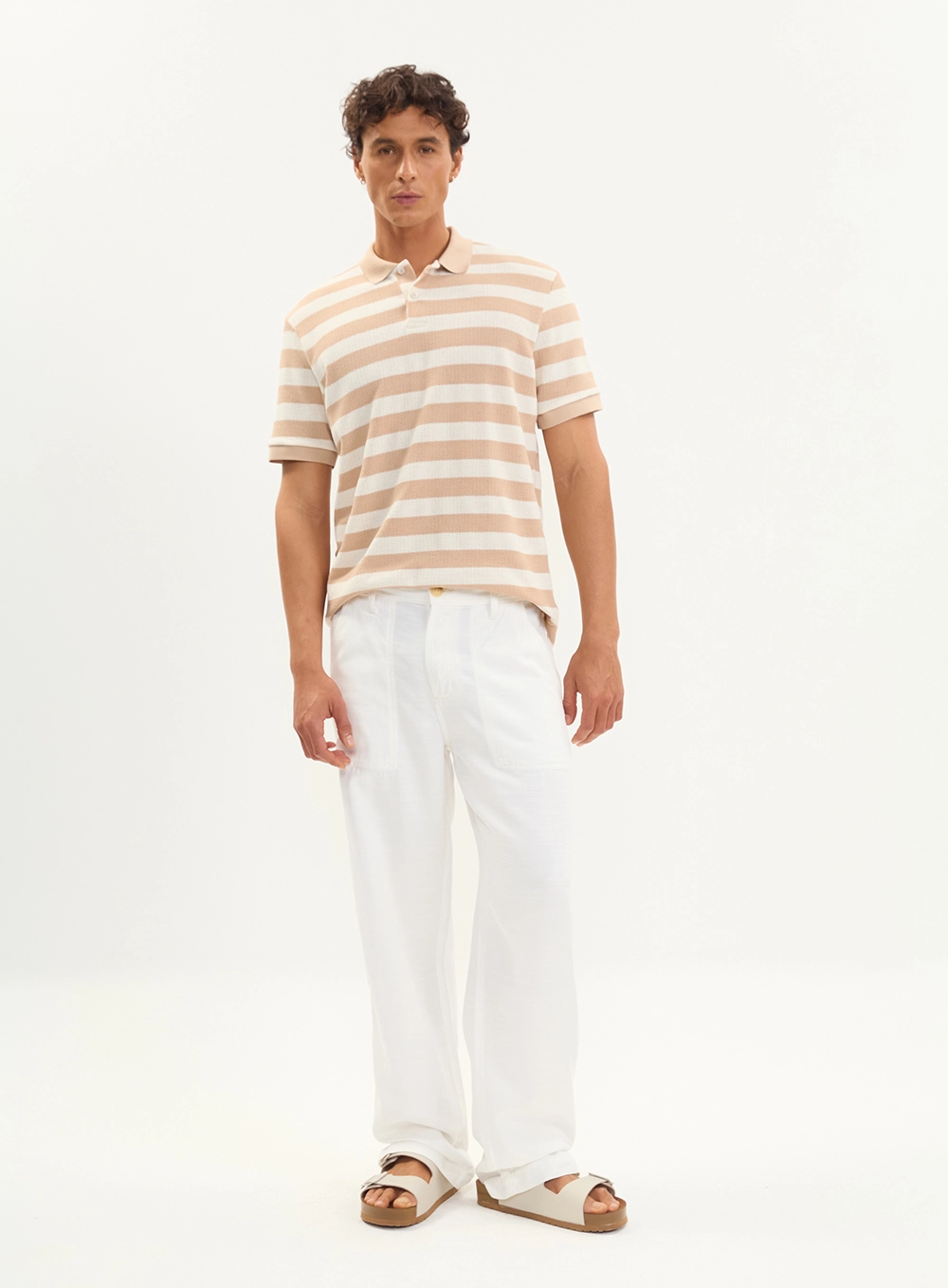 Polo Tricô Regular Listrada Masculina Estampados