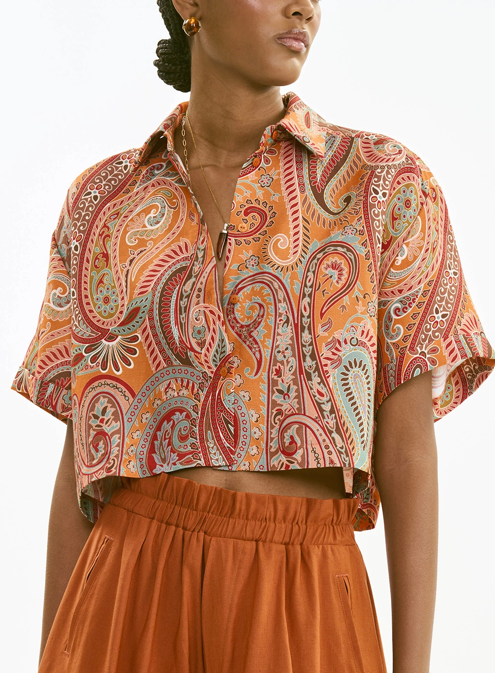 Camisa Feminina Boy Cropped Estampada Estampados