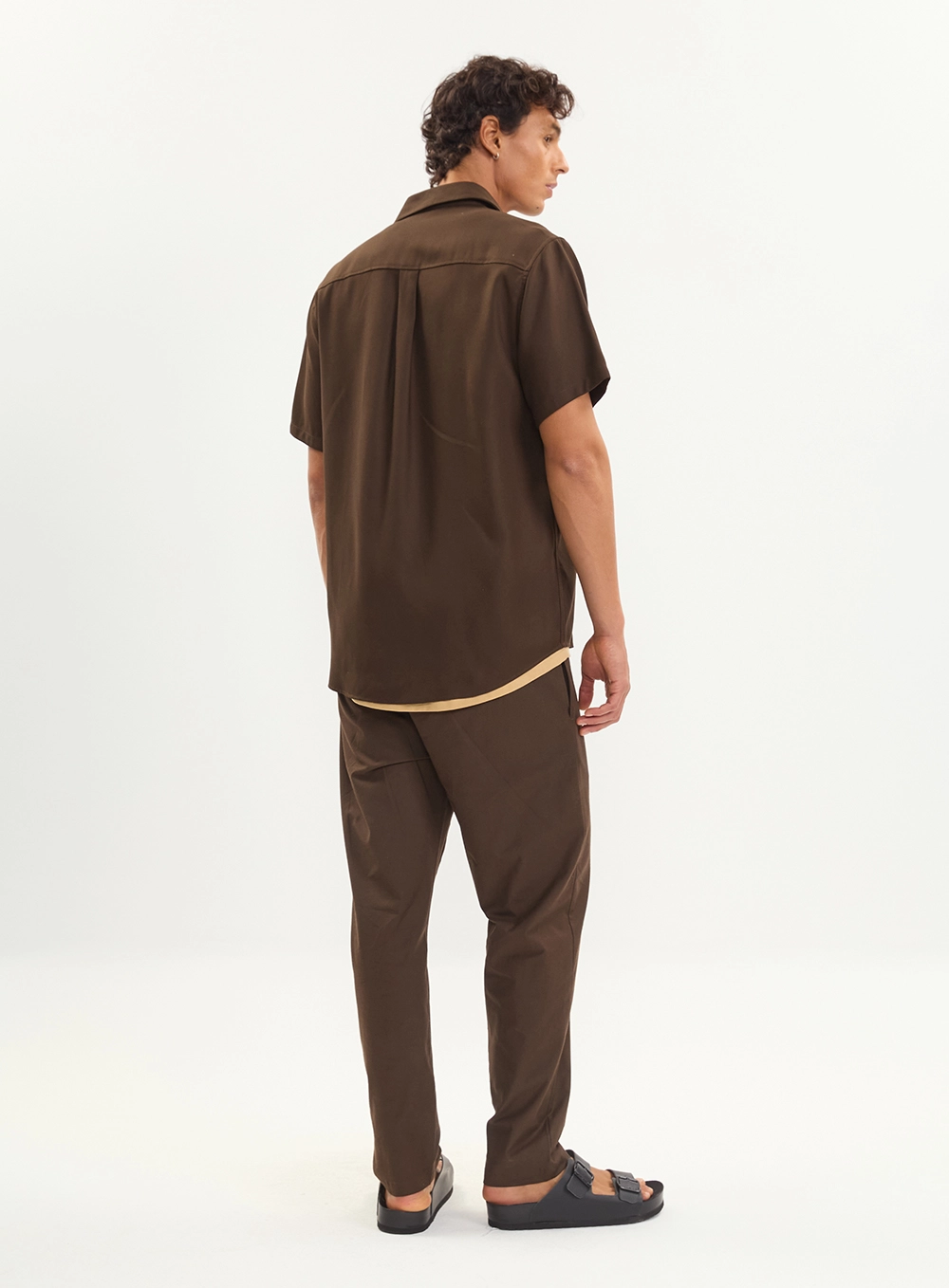 Camisa Relax Ampla Manga Curta - Colcci Trend Marrom Coconut