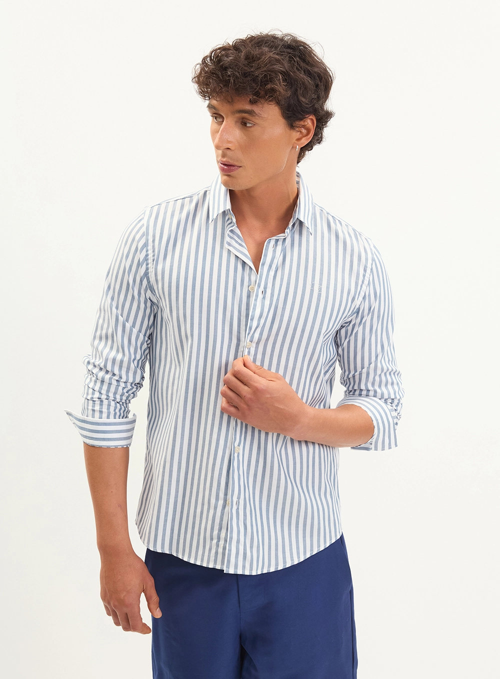 Camisa Relax Manga Longa Listrada Masculina Estampados