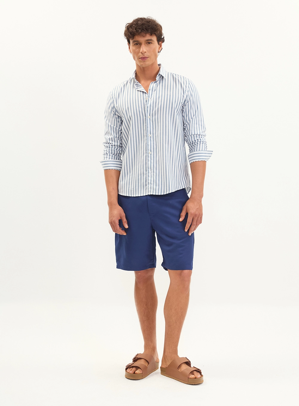 Camisa Relax Manga Longa Listrada Masculina Estampados