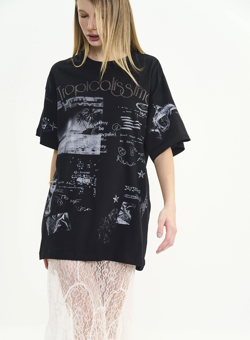 Camiseta Oversized Ampla Estampada