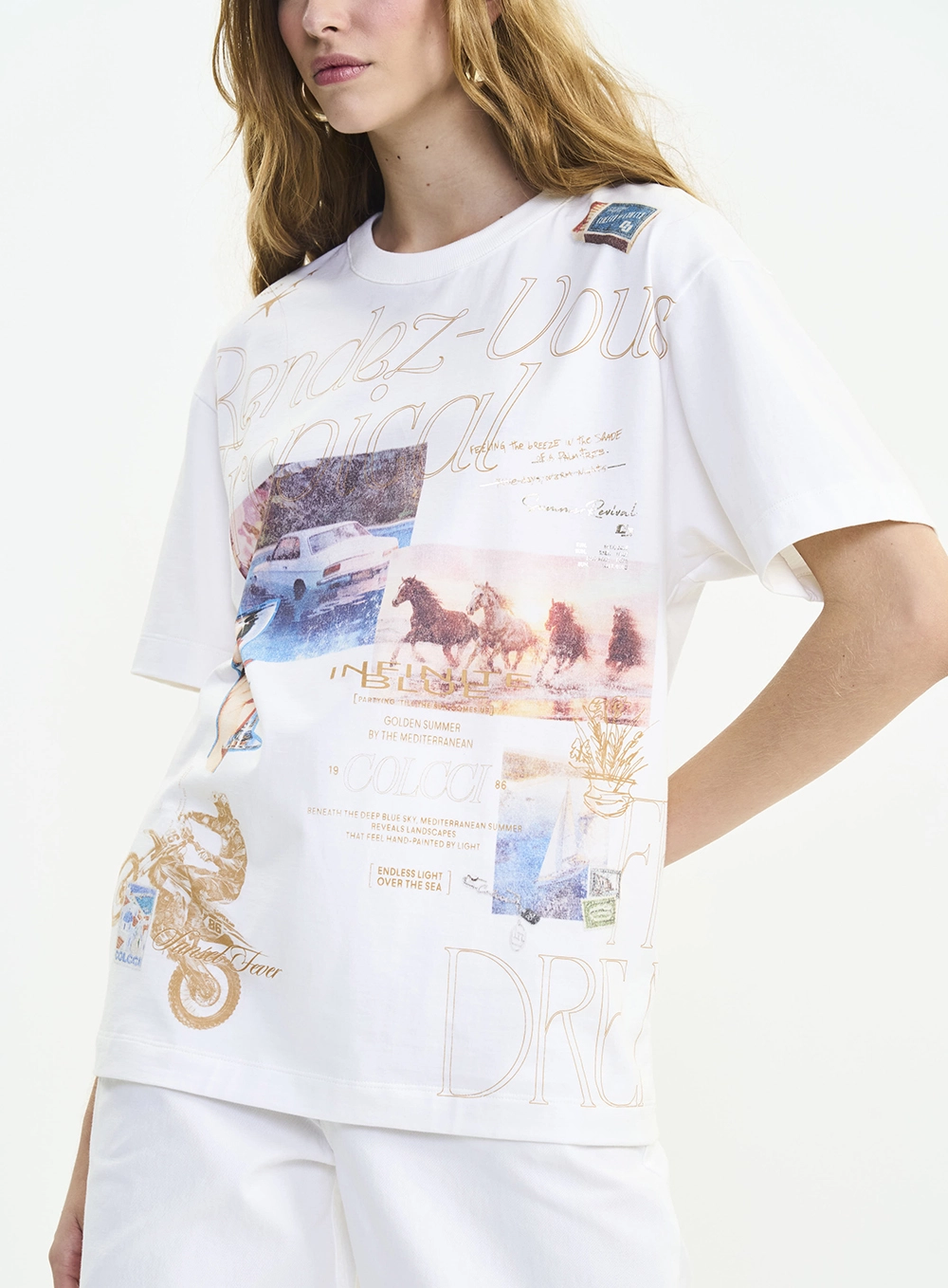 Camiseta Oversized Estampada - Jamie Off Shell