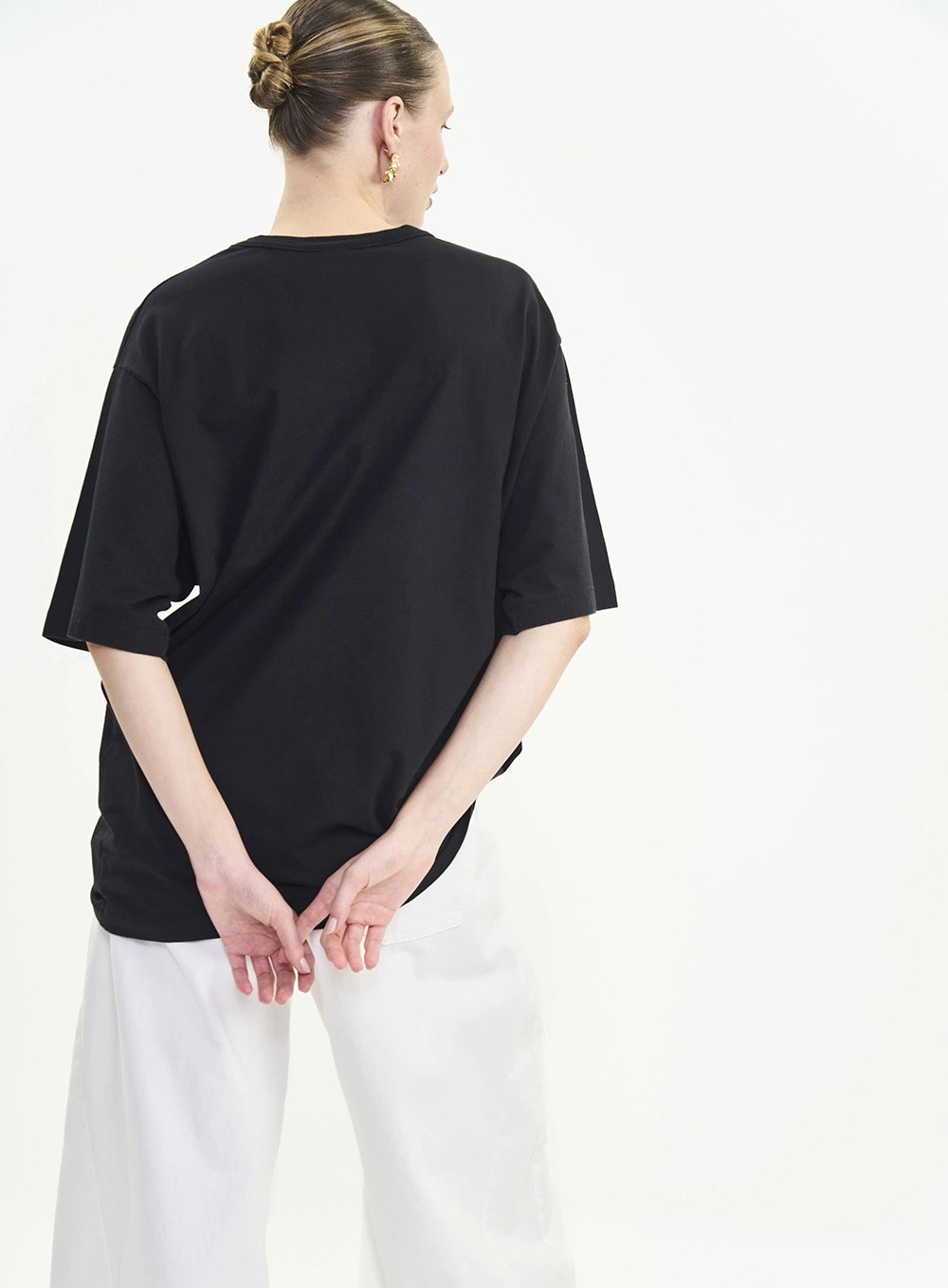 Camiseta Loose Oversized Estampada Preto