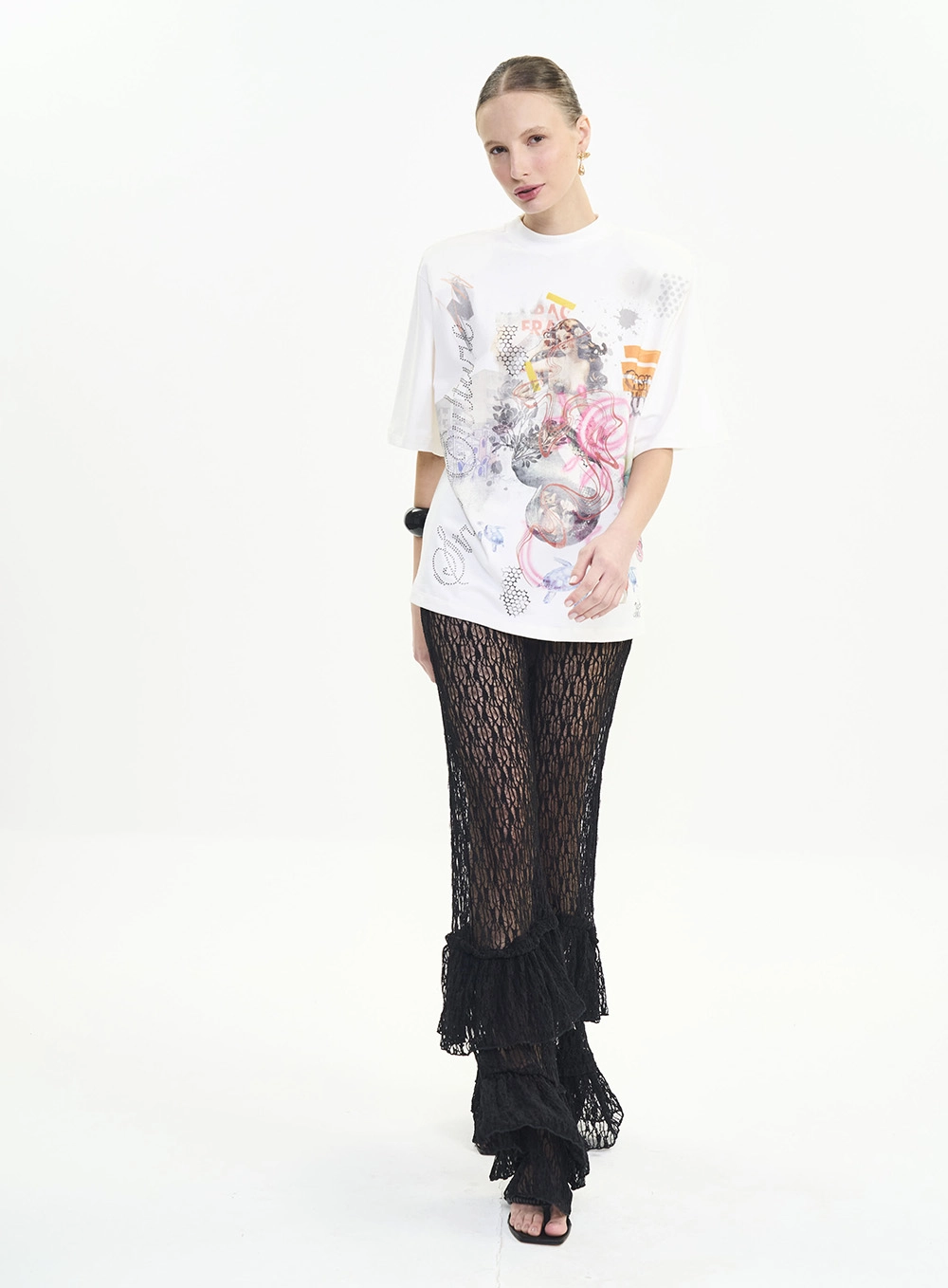 Camiseta Oversized Shape Amplo Estampada Off Shell