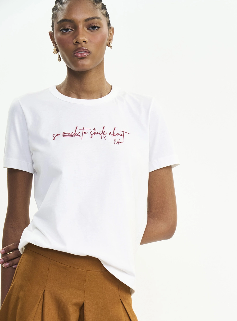 Camiseta Malha 1 Feminino Colcci Off Shell