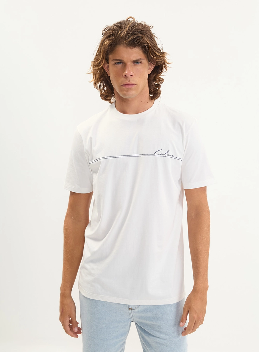 Camiseta Básica New Slim Estampada Masculina