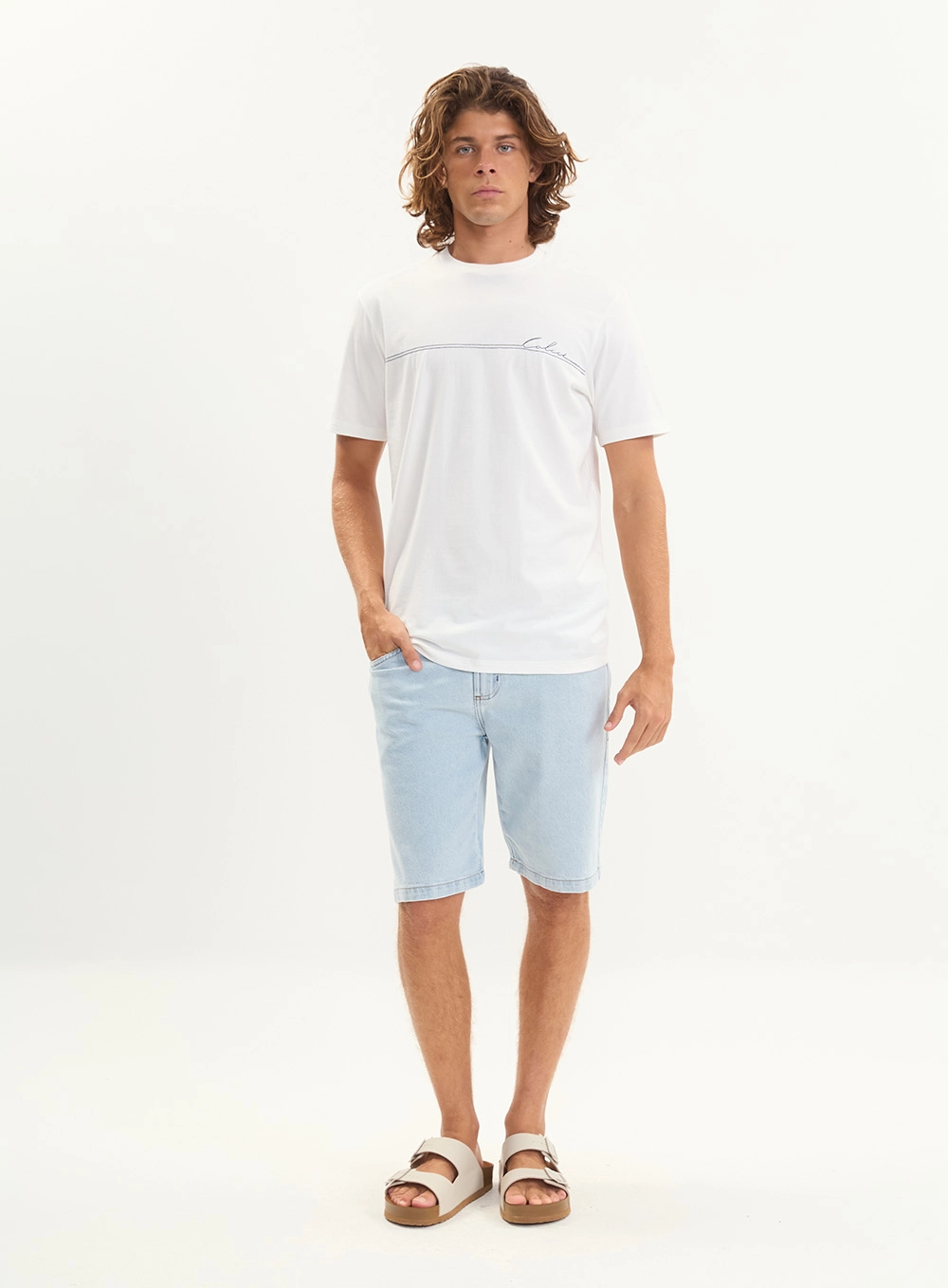 Camiseta Básica New Slim Estampada Masculina Off Shell