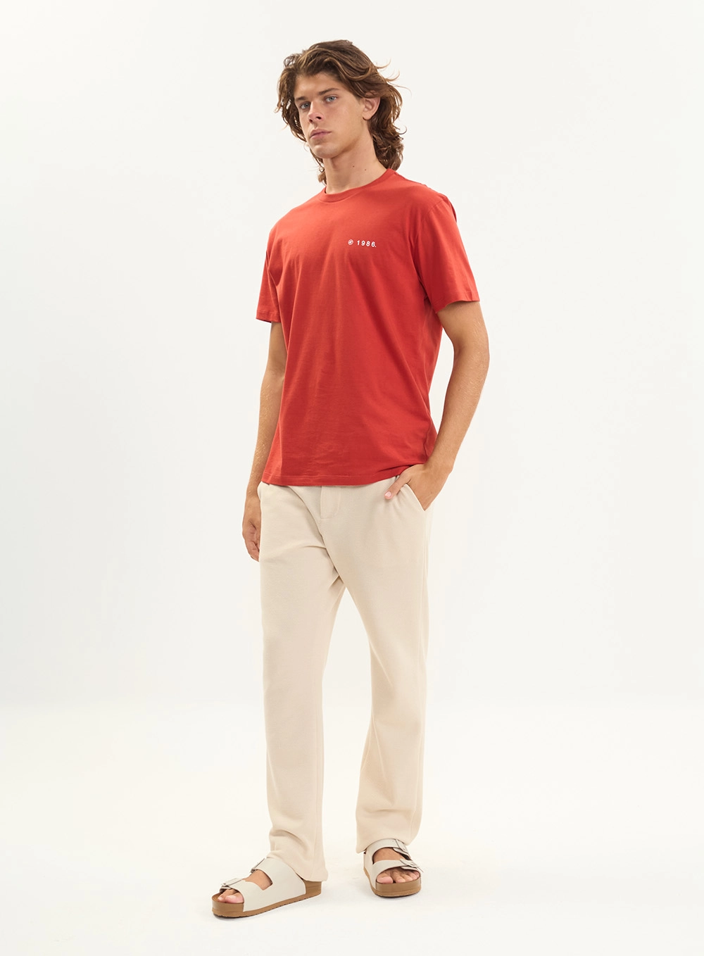Camiseta Básica Regular Masculina Vermelho
