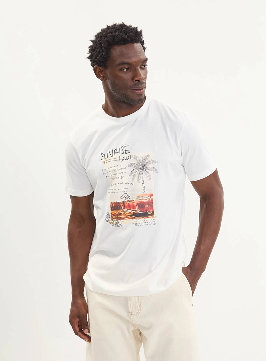 Camiseta Masculina New Slim Estampada