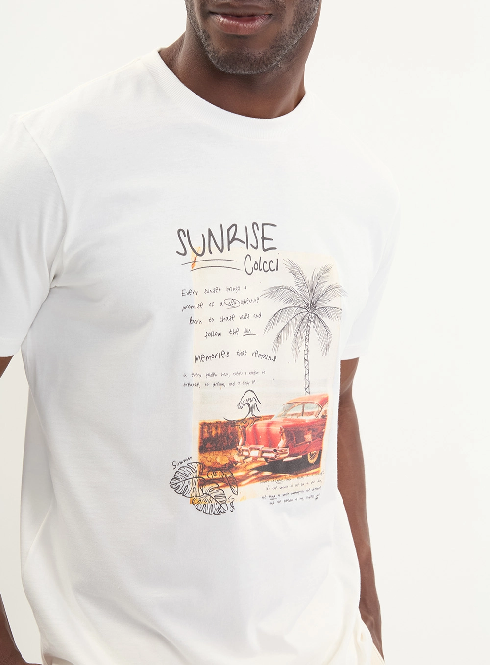 Camiseta Masculina New Slim Estampada Off Shell