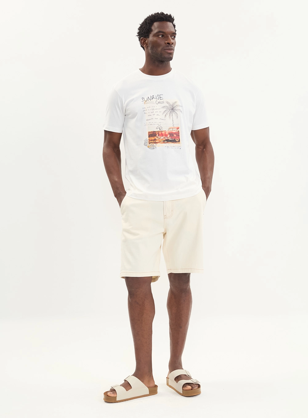 Camiseta Masculina New Slim Estampada Off Shell