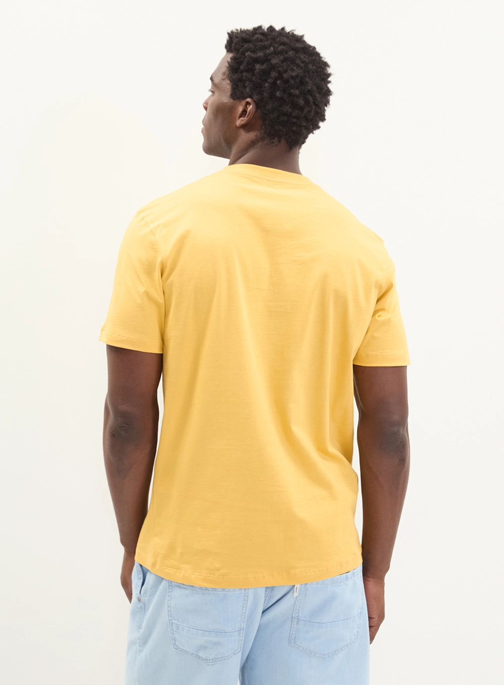 Camiseta Masculina New Slim Estampada Amarelo