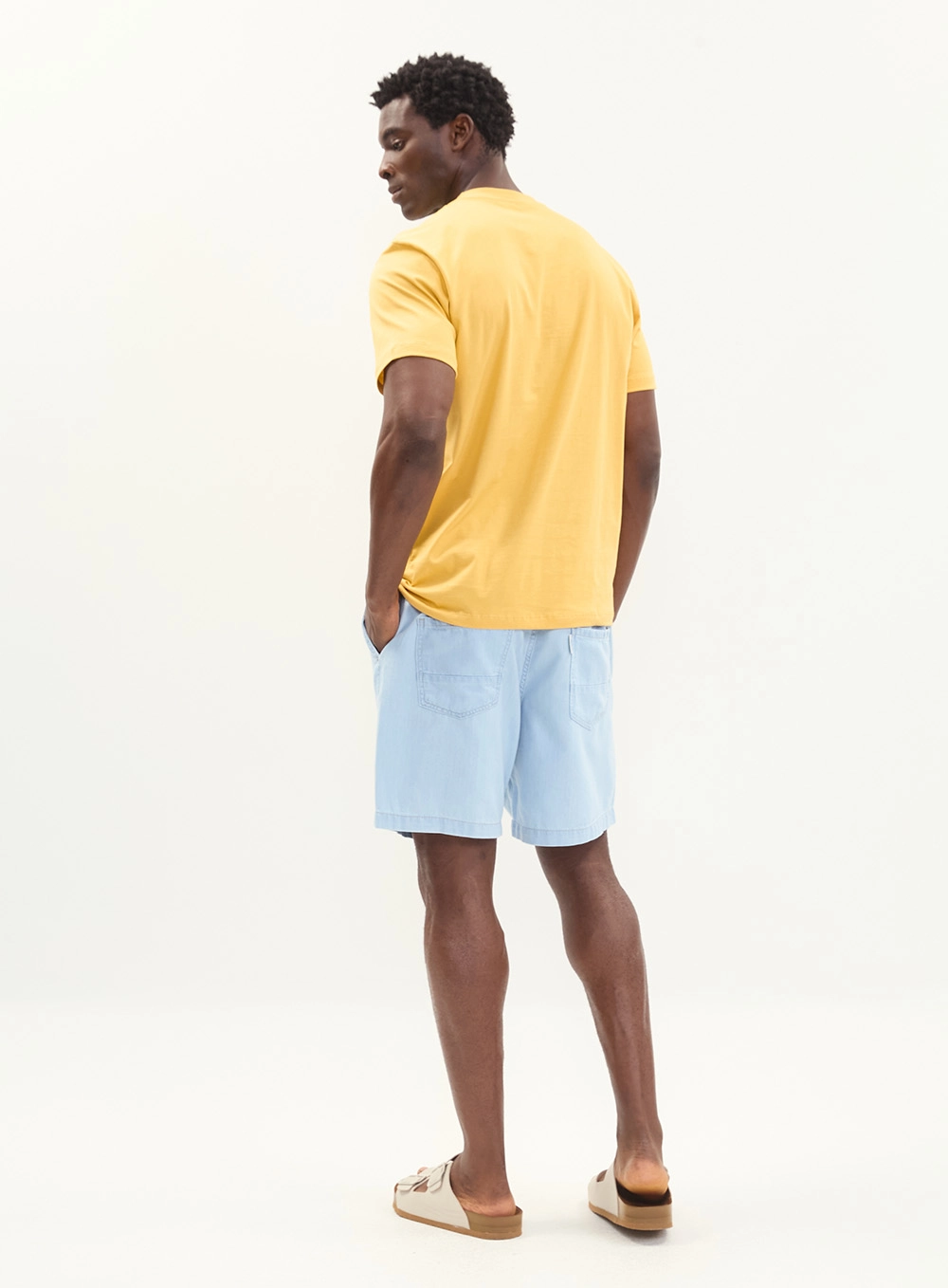 Camiseta Masculina New Slim Estampada Amarelo