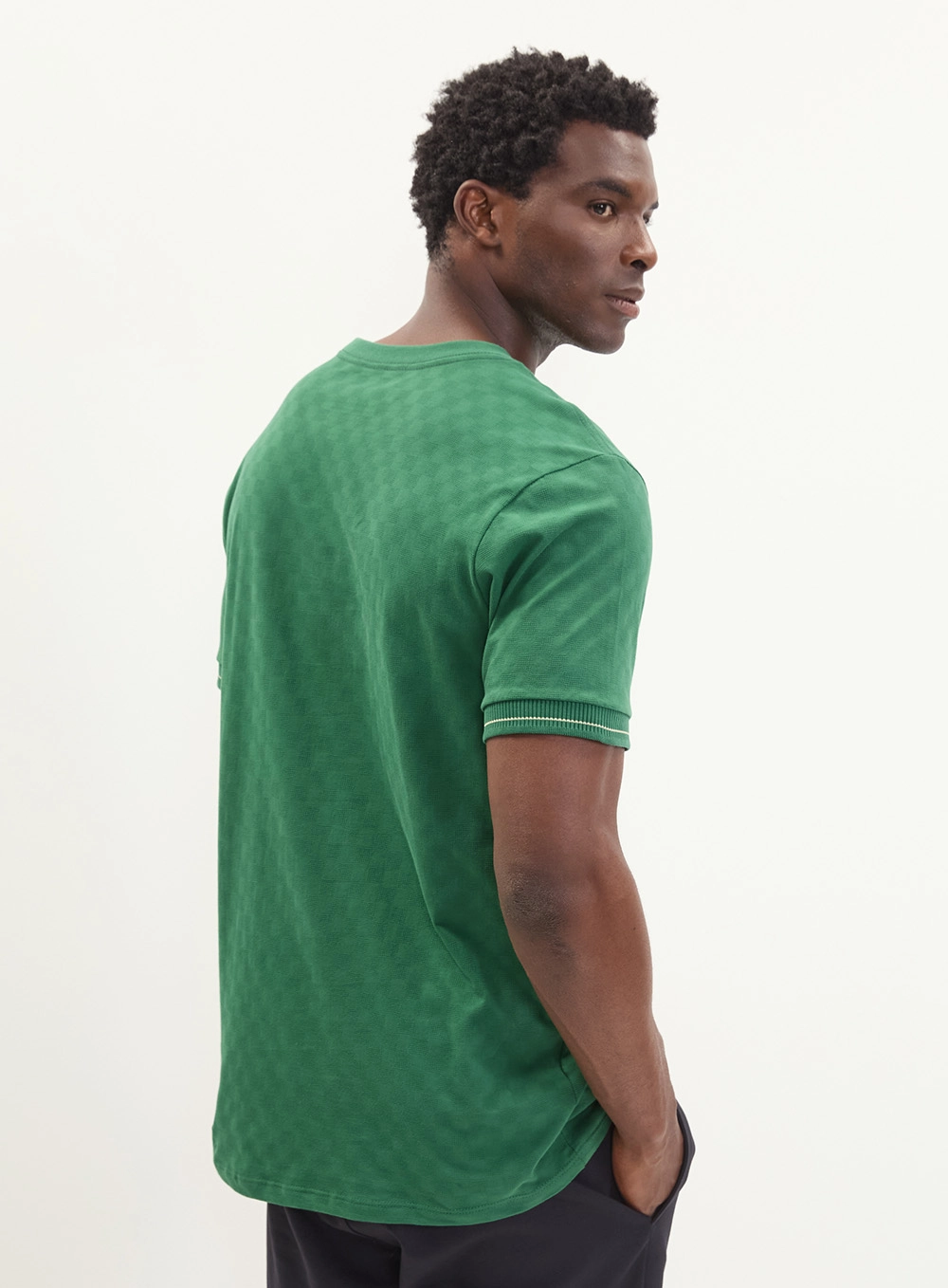 Camiseta Masculina Slim Jacquard Verde
