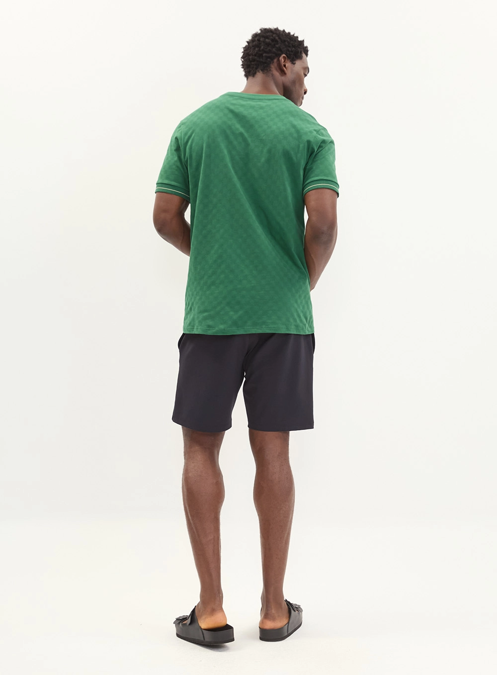 Camiseta Masculina Slim Jacquard Verde