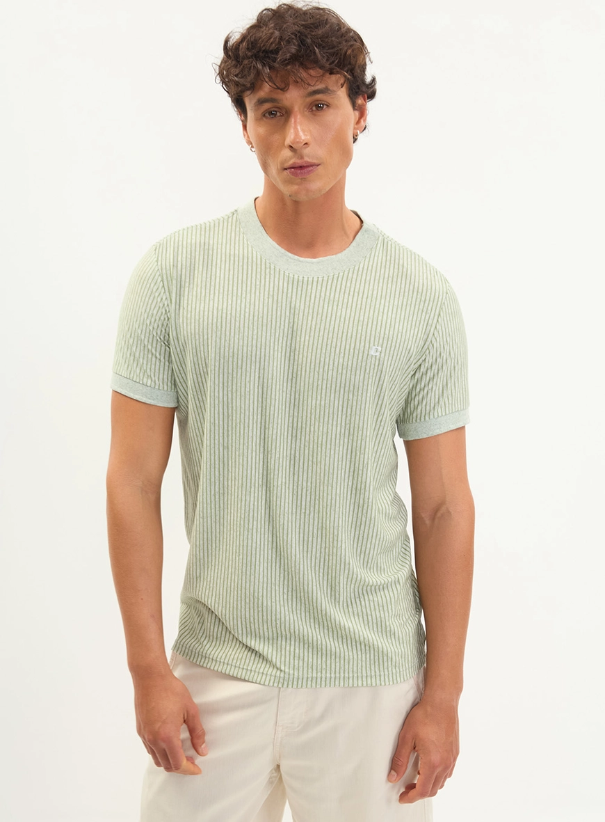 Camiseta Masculina Slim Listrada