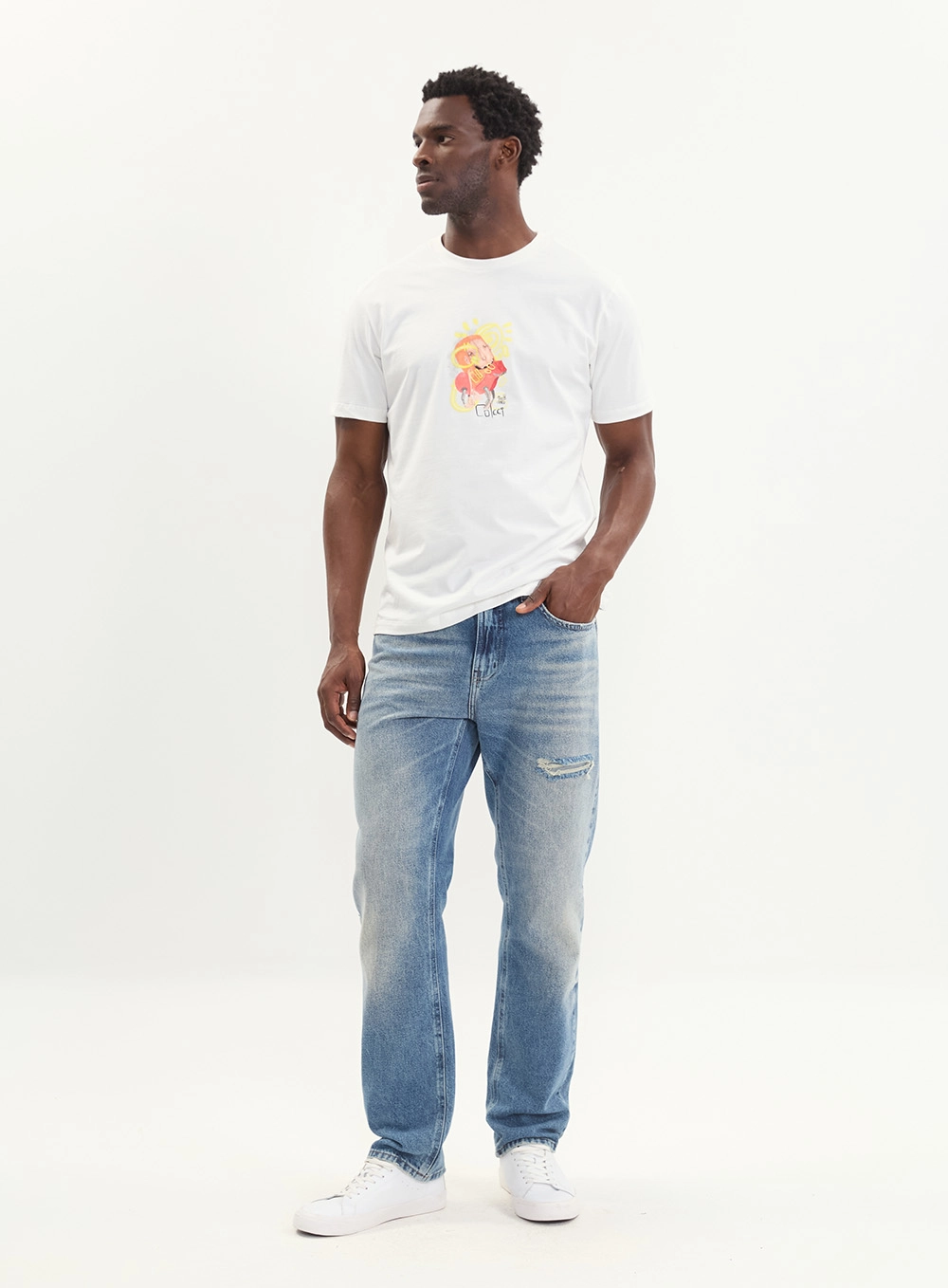 Camiseta Masculina New Slim Estampada Off Shell