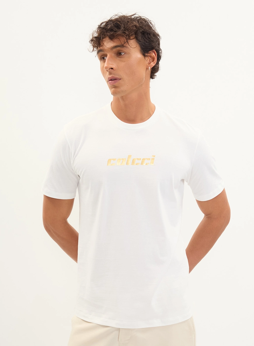Camiseta Masculina New Slim Básica Estampada