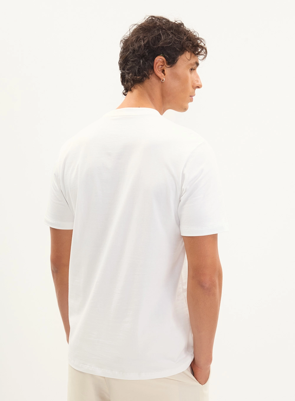 Camiseta Masculina New Slim Básica Estampada Off Shell