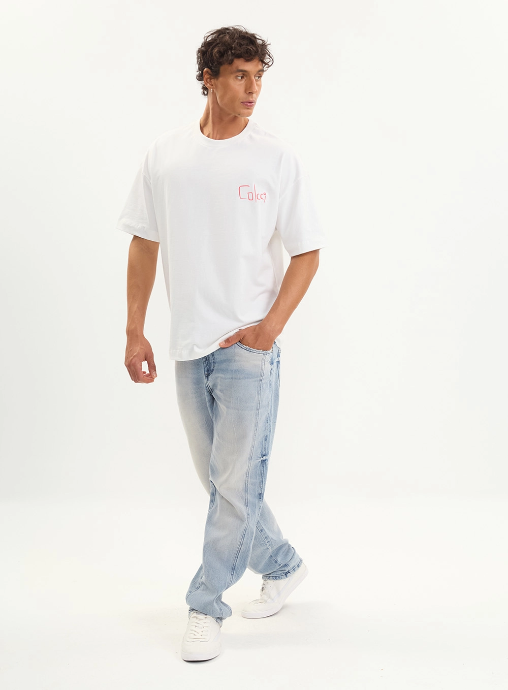 Camiseta Masculina New Box Ampla Estampa Costas Off Shell